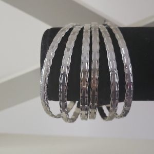 Paparazzi Silver Bangle Bracelet. Set of 6. New With Tags